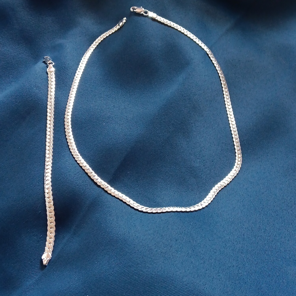 Necklace set 925 sterling silver stamped 925